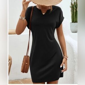 B13 SHORT SLEEVE CUFFED MINI TEE DRESS.  [88753] ITEM Short Sleeve Mini
MSRP $44